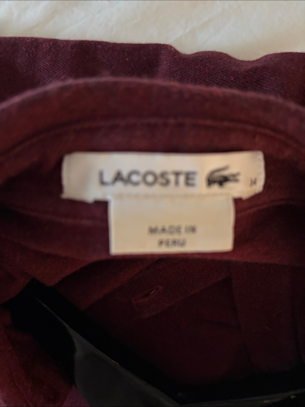 Lacoste Womerns Burgundy Polo with Embroidered Crocodile - Picture 4 of 6